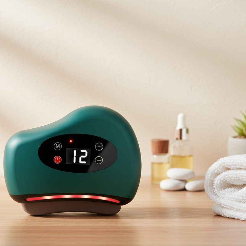 Massageador Corpo e Face Elétrico Guasha – Pedra Aquecida com Vibração