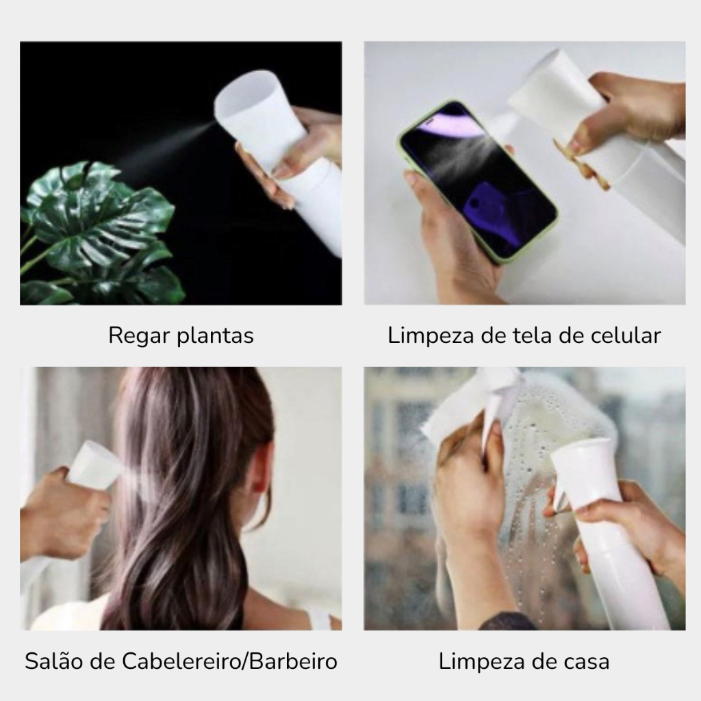 Borrifador Spray de Névoa Contínua – Pulverizador Profissional para Cabelo, Barba e Salão