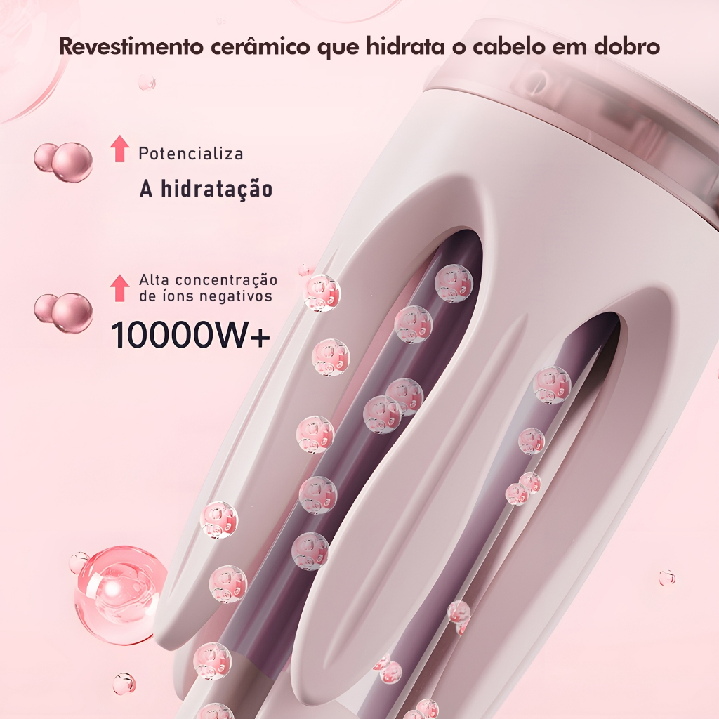 Modelador de Cachos Automático 3 em 1 – Com Modo Escova Alisadora