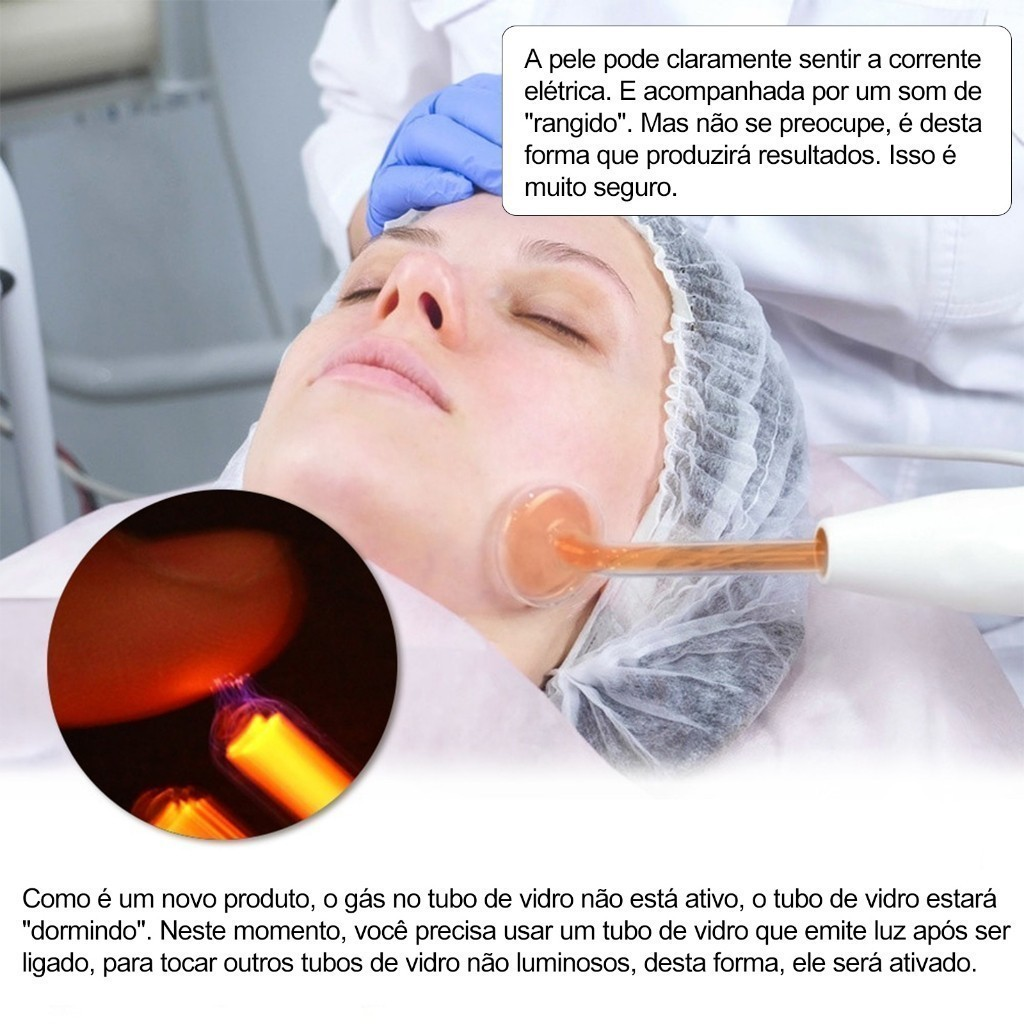 Aparelho Alta Frequência Tratamento Facial e Capilar - Portátil Bivolt