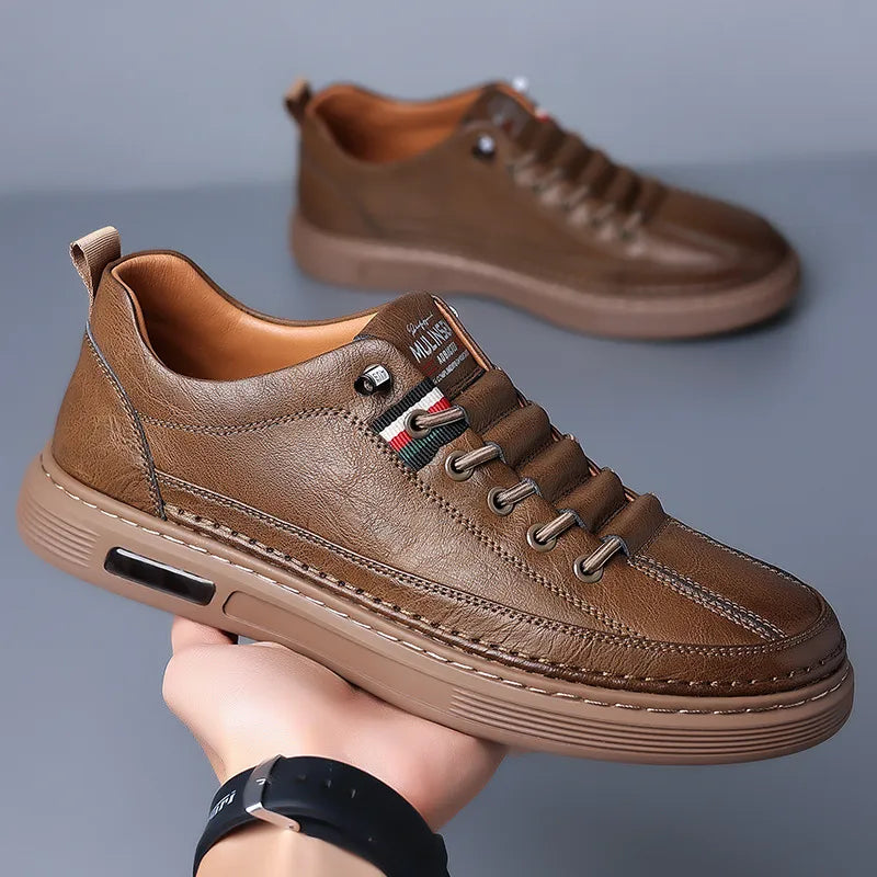 (PAGUE 1 LEVE 2) Tênis Masculino Casual de Couro Italian Man + BRINDE