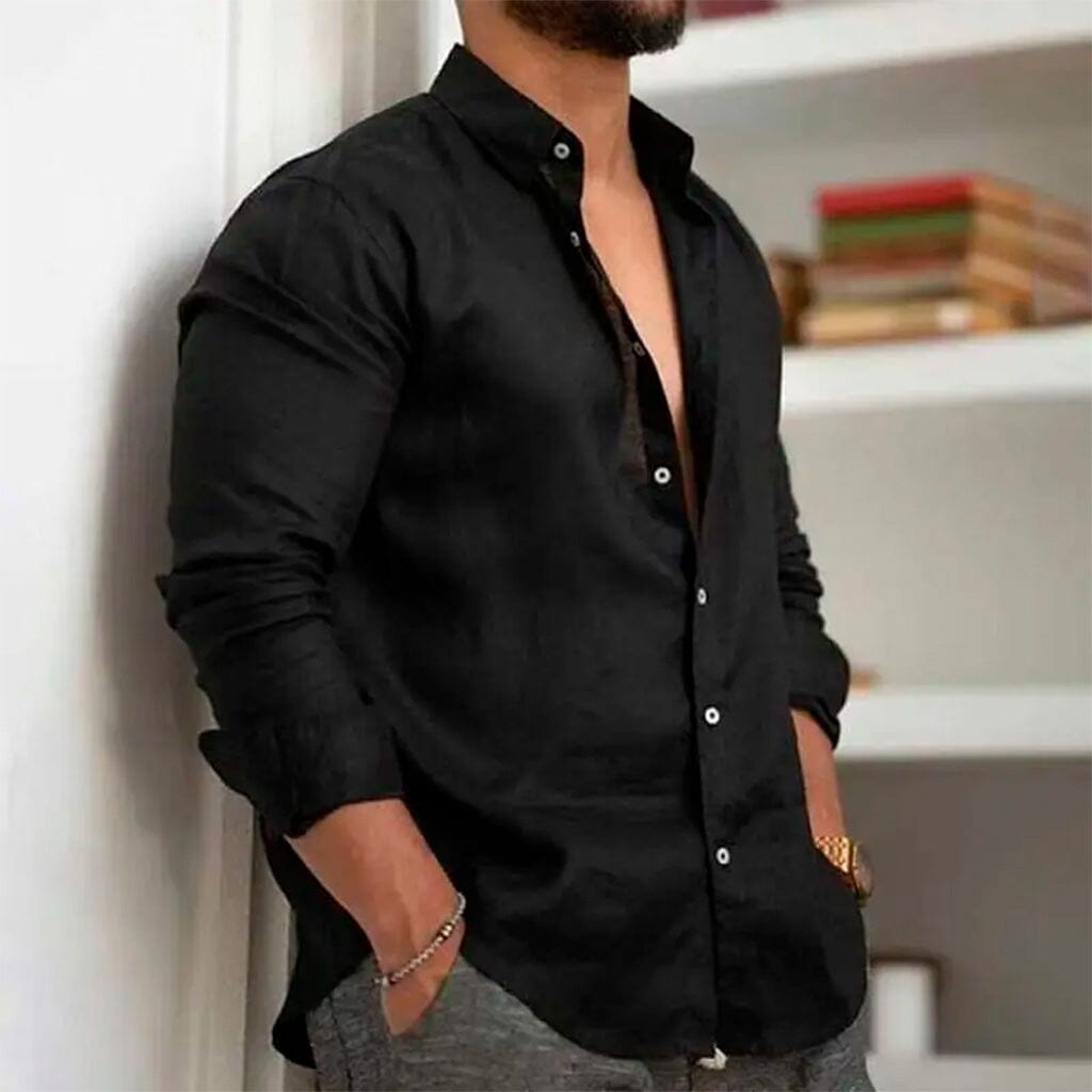 (PAGUE 1 LEVE 2) Camisa de Linho Premium Masculina + (BRINDE)