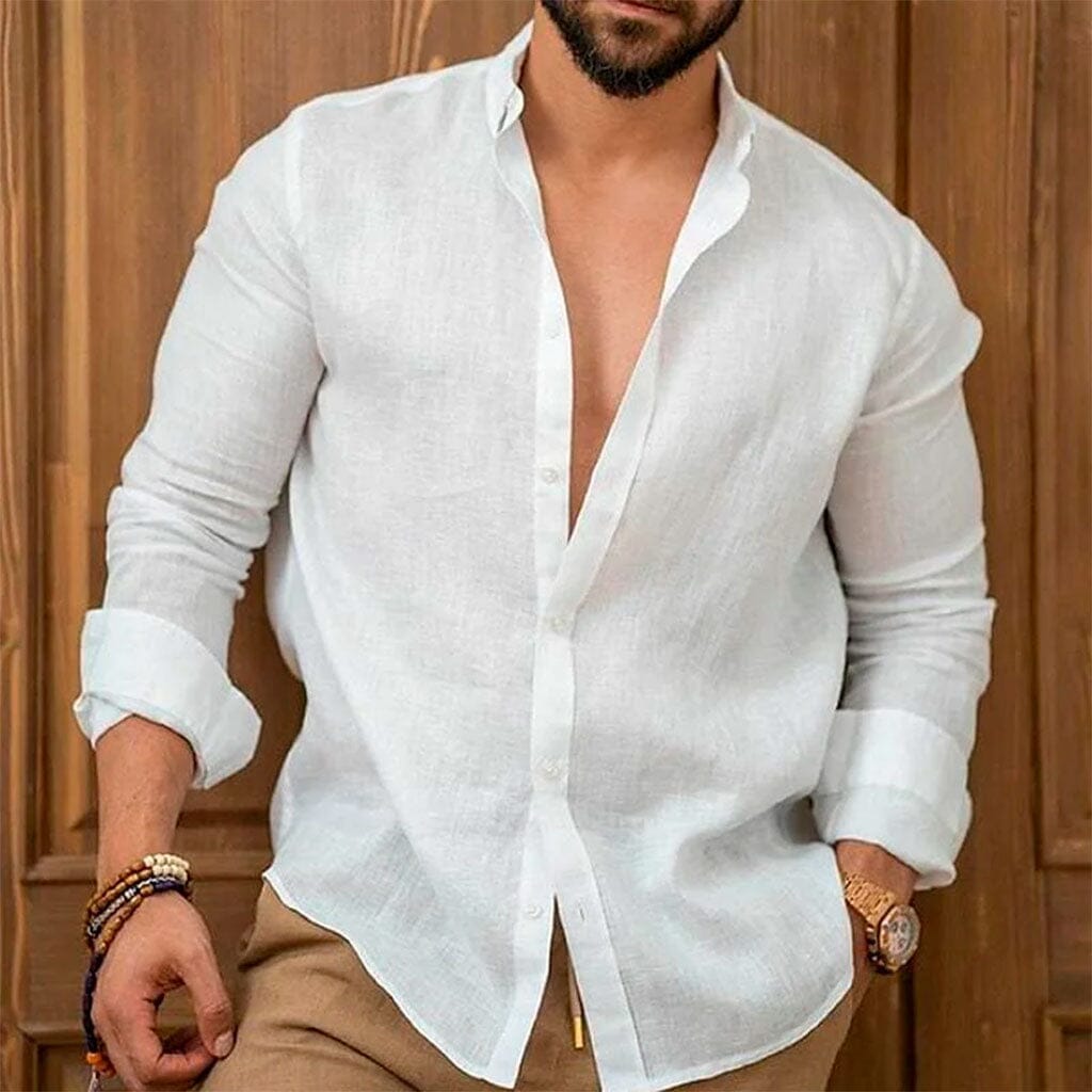 (PAGUE 1 LEVE 2) Camisa de Linho Premium Masculina + (BRINDE)