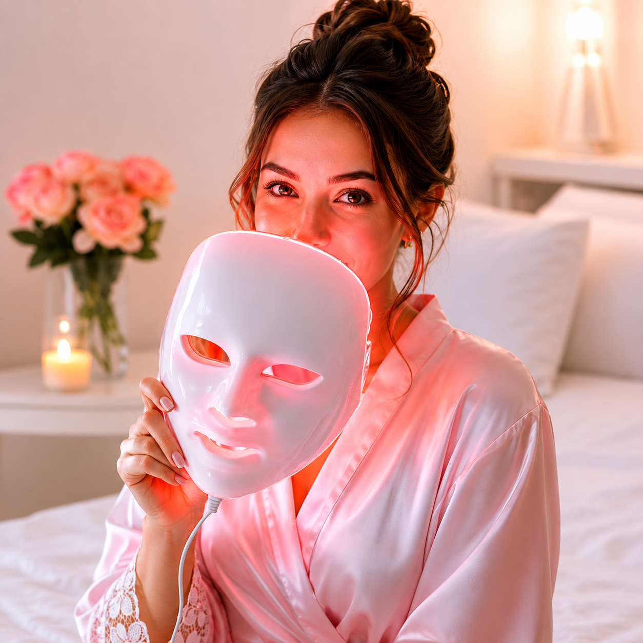 Máscara LED Facial 7 Cores Fototerapia EssenzaNude - Original