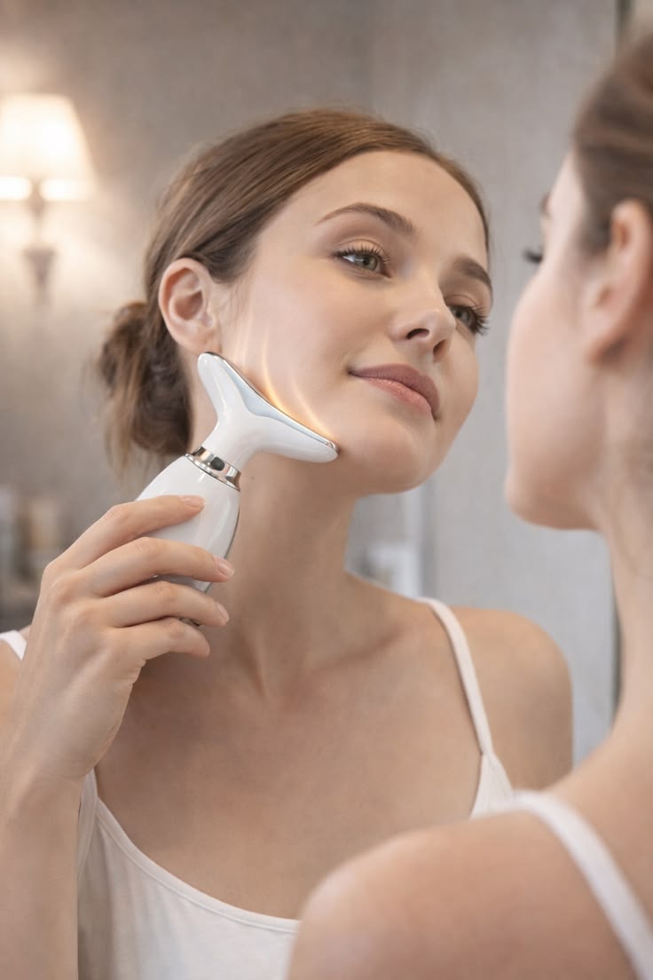 Massageador Face e Pescoço - Lifting Facial LED Anti-Idade