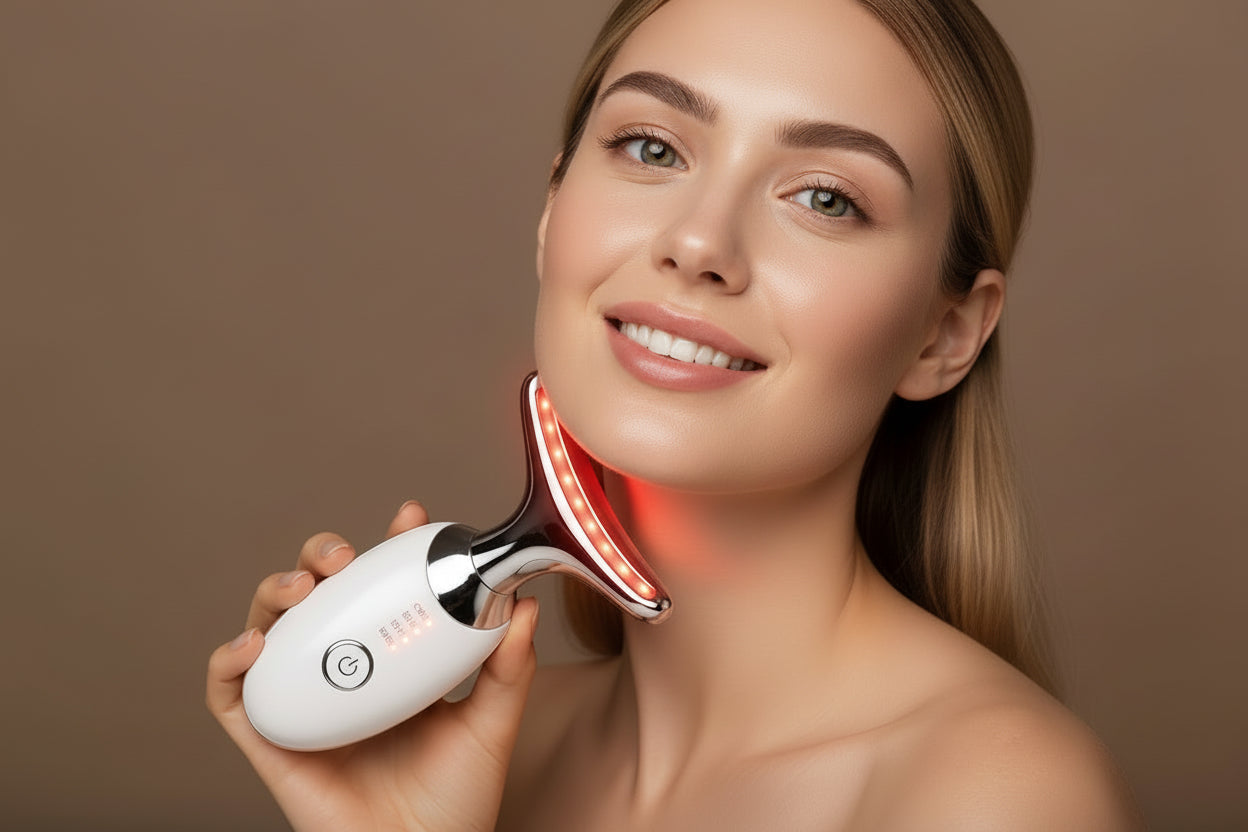Massageador Face e Pescoço - Lifting Facial LED Anti-Idade