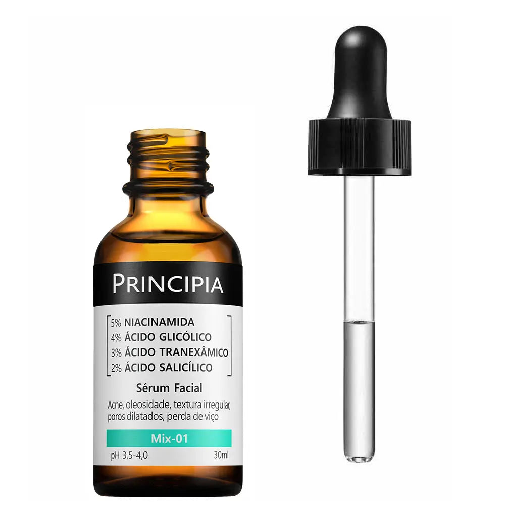 Principia Kit Anti-acne Essencial - GH-01 Gel hidratante (firmeza e viço)+ MIX 01 (oleosidade)+ GL 01 (impurezas)+ PS 01 protetor solar facial