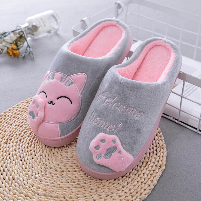 (PAGUE 1 LEVE 2) Pantufa Feminina Gato da Sorte Antiderrapante + BRINDE