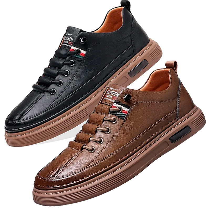 (PAGUE 1 LEVE 2) Tênis Masculino Casual de Couro Italian Man + BRINDE