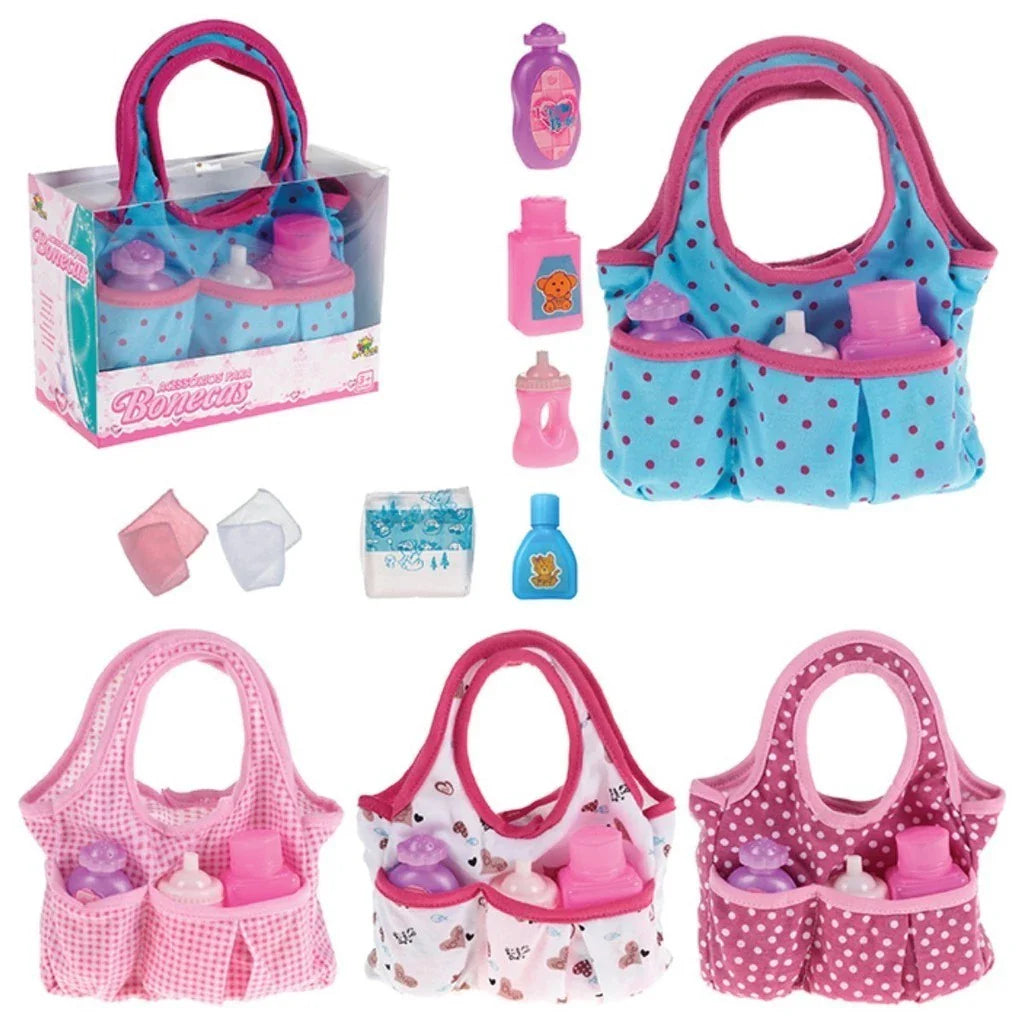 Kit Completo Para dar Banho + Carrinho de Passeio e Bolsa com Acessórios